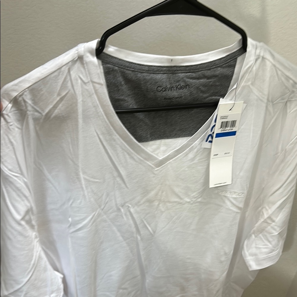 Calvin Klein White Short Sleeve Tee Classic Crew Neck